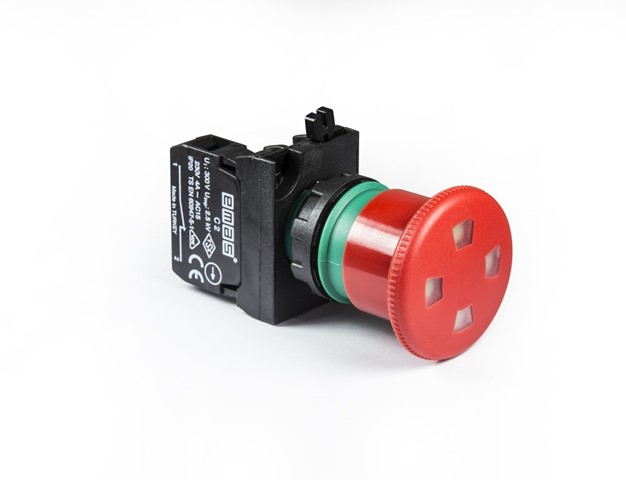CP Series Plastic 1NC Emergency 40 mm Pull to Release with Window Red 22 mm Control Unit